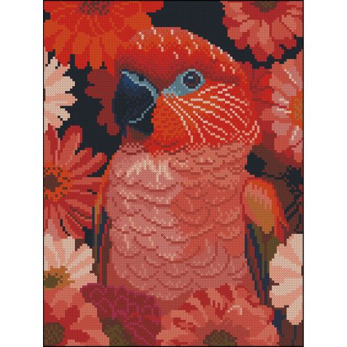 Алмазна мозаїка (картина) "Червоний ара" 30х40 см  мініатюра фото 1