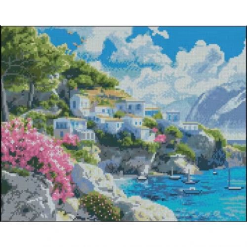 Алмазна мозаїка (картина) "Узбережжя Греції" 40х50 см  мініатюра фото 1