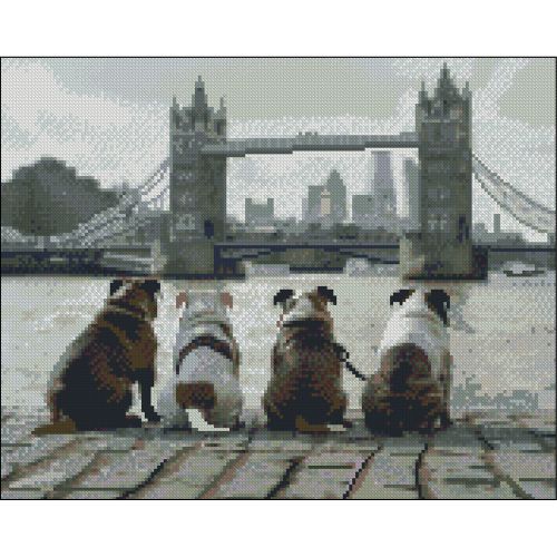 Алмазна мозаїка (картина) без підрамника "Чотирилапі" 40х50 см  мініатюра фото 1