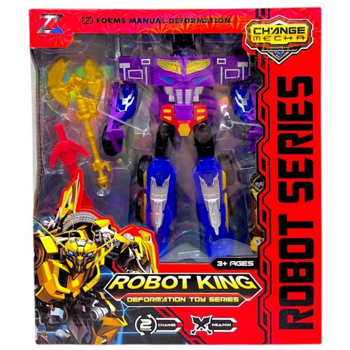 Трансформер, кінцівки обертаються, зброя, пластикові колеса, в коробці (ФІОЛЕТОВИЙ)  мініатюра фото 1