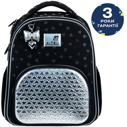 Рюкзак Kite Education каркасний 556 Black&Silver  мініатюра фото 1