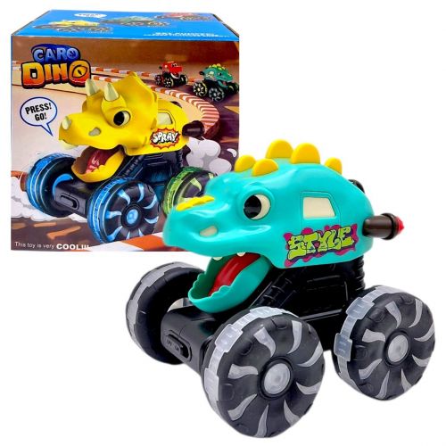 Інерційна машинка "DinoCar: Press&Go" (БІРЮЗОВА)  мініатюра фото 1