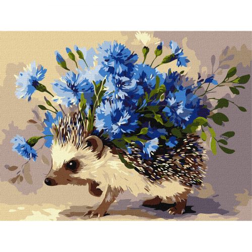 Картина по номерах "Їжак та квіти" 30х40 см  мініатюра фото 1