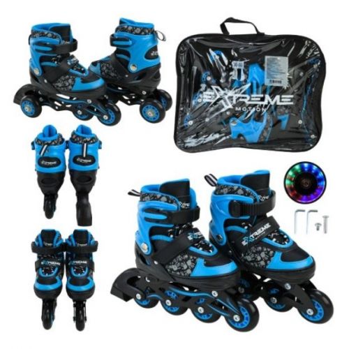 Роликові ковзани, розмір S (30-33) колеса PU 1 світло (у сумці 38*7*31 см)  мініатюра фото 1