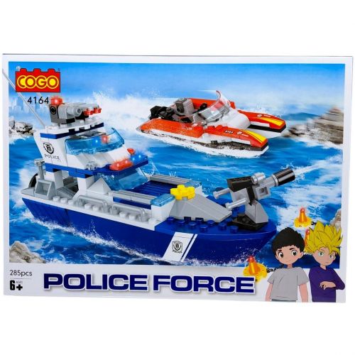 Конструктор "Поліція" (285 елм. ) Патрульний катер / COGO  мініатюра фото 1