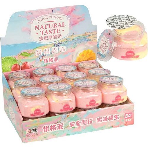 Іграшка-антистрес-слайм "Yogurt" 150 г у баночці  мініатюра фото 1