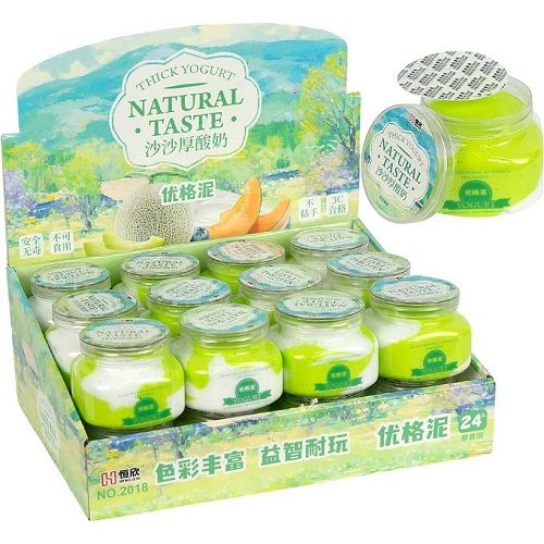 Іграшка-антистрес-слайм "Yogurt" 150 г у баночці  мініатюра фото 1