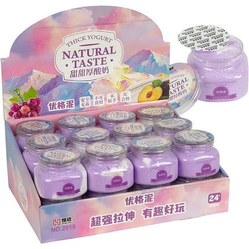 Іграшка-антистрес-слайм "Yogurt" 150 г у баночці  мініатюра фото 1