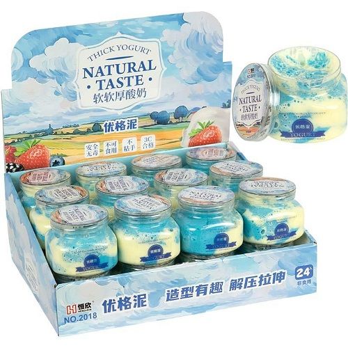 Іграшка-антистрес-слайм "Yogurt" 150 г у баночці  мініатюра фото 1