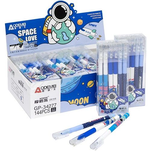 Ручка гелева "пише-стирає" "SPACE LOVE" 0,5мм, синя (12 шт)  мініатюра фото 1