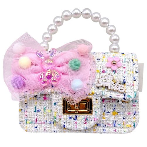 Сумочка дитяча (15*10*5,5 см), декоративний бант, перлинна ручка  мініатюра фото 1