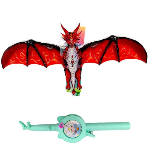 Повітряний змій, розмах крил - 47 см "Дракон" (мікс катушок у асортименті)  мініатюра фото 1