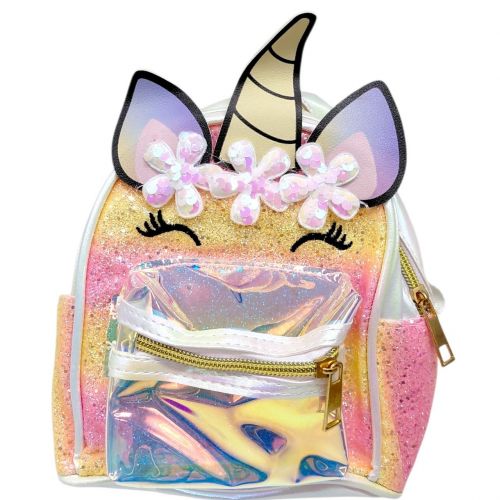 Рюкзак дитячий "Єдиноріжка" 18х15х8 см (БІЛИЙ)  мініатюра фото 1