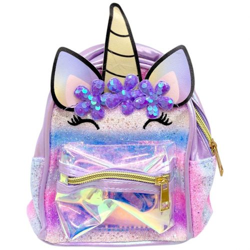 Рюкзак дитячий "Єдиноріжка" 18х15х8 см (ФІОЛЕТОВИЙ)  мініатюра фото 1