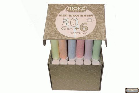 Мел школьный ассорти (30 + 6 штук) картинка Мел школьный ассорти (30 + 6 штук) фото