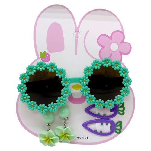 Аксессуары для девочек, очки, заколочки для волос (БИРЮЗОВЫЙ)  мініатюра фото 1