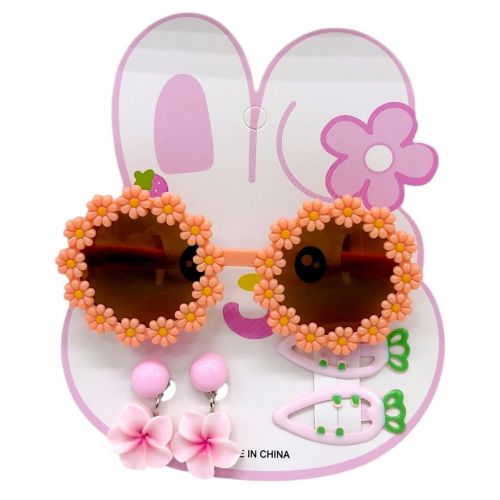 Аксессуары для девочек, очки, заколочки для волос (ПЕРСИКОВЫЙ)  мініатюра фото 1