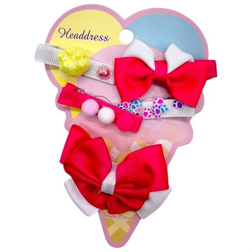 Аксессуары для девочки заколочки, украшения для волос (ФУКСИЯ)  мініатюра фото 1