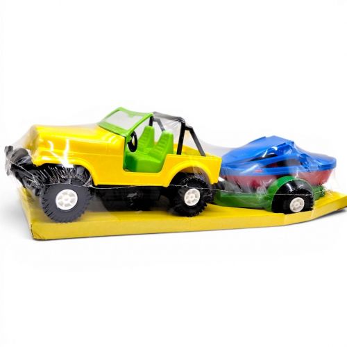 МАШИНКА "ДЖИП ІЗ КАТЕРОМ" ЖОВТИЙ фото