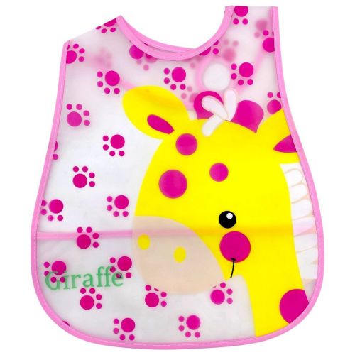 Слюнявчик клеенчатый на липучке (ЖИРАФ) фото