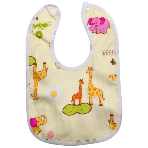 Слюнявчик тканевый на кнопке ЖЕЛТЫЙ - ЖИРАФЫ фото