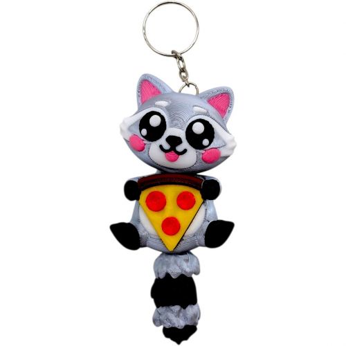 Брелок клікер (3d друк) "Енот з піцою"  мініатюра фото 1