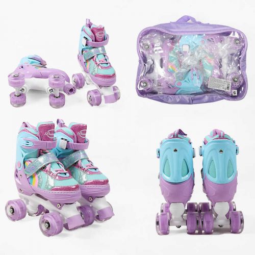 Ролики, розмір 30-33, (рожево-блакитні)  мініатюра фото 1