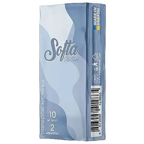 Softa хустинки носові 10х10 2ш білі  мініатюра фото 1