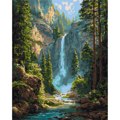 Картина по номерах "Величний водоспад" 40х50 см  мініатюра фото 1