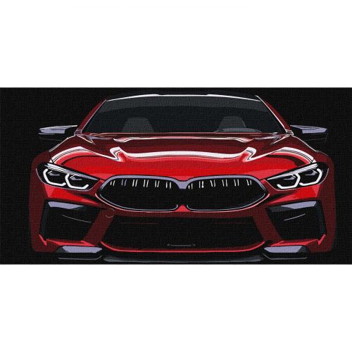 Картина по номерах "Розкішний червоний" 40х80 см  мініатюра фото 1