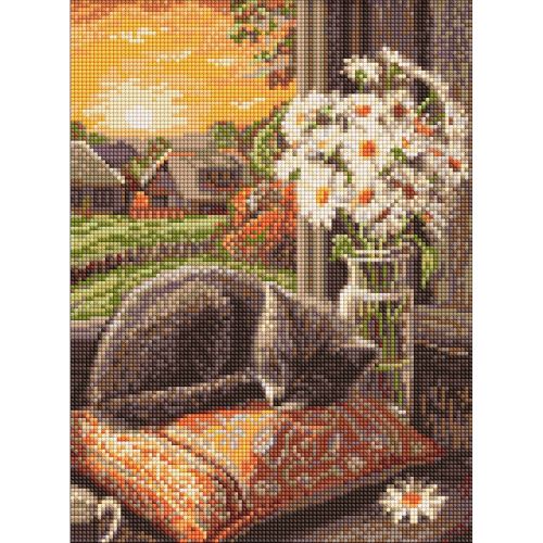 Алмазна мозаїка "Котячий сон" 30х40 см  мініатюра фото 1