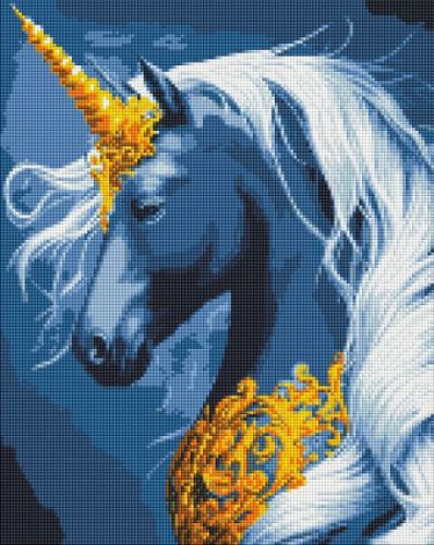 Алмазна мозаїка - Чарівний одноріг з голограмними стразами (AB) ©art_selena_ua  мініатюра фото 1