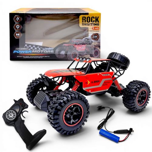 Машина на радіокеруванні,"POWERMOTORS",1:14, червоний колiр, акум. , у кор. 34*22*19см.  мініатюра фото 1