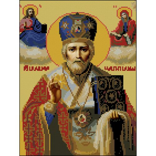 Алмазна мозаїка "Святий Миколай" 30х40 см без підрамника  мініатюра фото 1