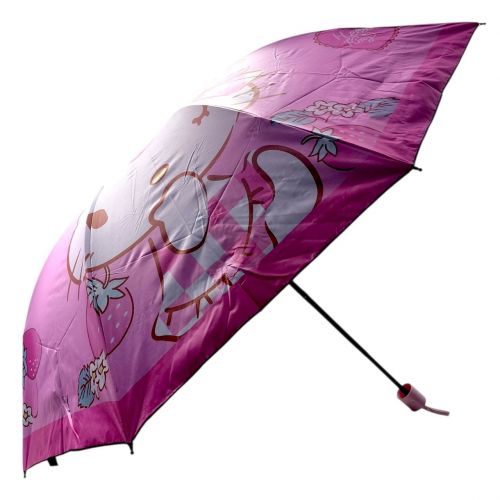 Зонтик "Sanrio" HELLO KITTY / Хелоу Китти d=95 см, длина 26 см, 8 спиц, чехол, в пакете (МАЛИНОВЫЙ) фото