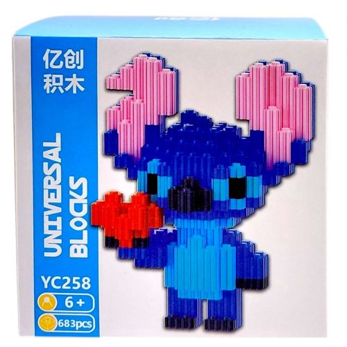 Конструктор дитячий 3D фігурка "СТІЧ / Stitch ІЗ СЕРЦЕМ" 683 ДЕТАЛЕЙ 6+  мініатюра фото 1
