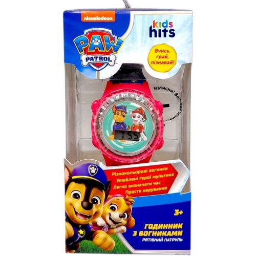 Дитячий годинник Paw Patrol / Щенячий патруль зі світлом, короб.  6*6*12см дисплей бокс  мініатюра фото 1