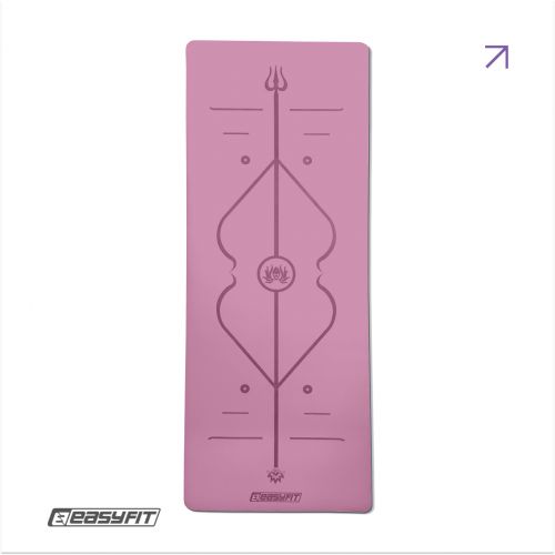 Килимок для йоги професійний EasyFit Pro каучук 5 мм Рожевий  мініатюра фото 1