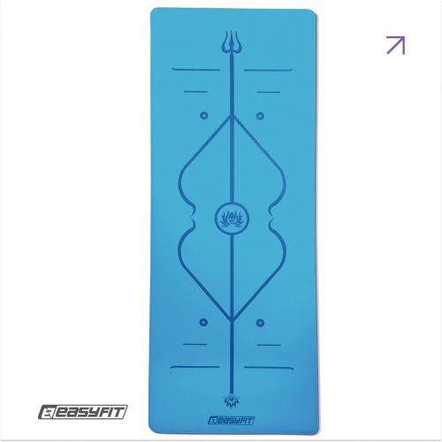 Килимок для йоги професійний EasyFit Pro каучук 5 мм Блакитний  мініатюра фото 1