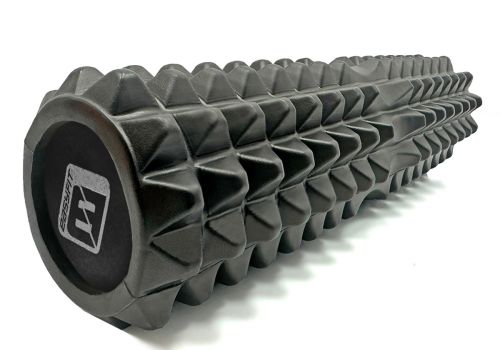 Масажний ролик EasyFit Solid Grid Roller 45 см v. 2. 2s чорний  мініатюра фото 1