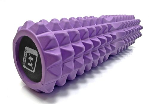 Масажний ролик EasyFit Solid Grid Roller 45 см v. 2. 2s фіолетовий  мініатюра фото 1