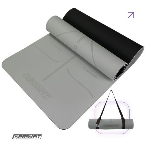 Килимок для йоги та фітнесу EasyFit Polarity stone з ремнем  мініатюра фото 1