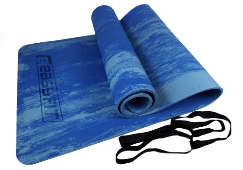 Килимок для йоги та фітнеса EasyFit s-EVA Mat 8 мм Синій  мініатюра фото 1