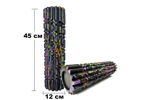 Масажний ролик EasyFit Morze 45 см Чорний  мініатюра фото 1