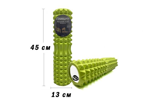 Массажный ролик EasyFit Grid Roller 45 см v. 2. 2 Салатовый  мініатюра фото 1