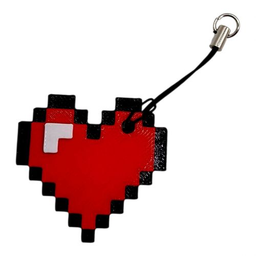 2D Брелоки MINECRAFT / МАЙНКРАФТ 2D HEART / СЕРЦЕ KEYCHAIN, 3D друк  мініатюра фото 1