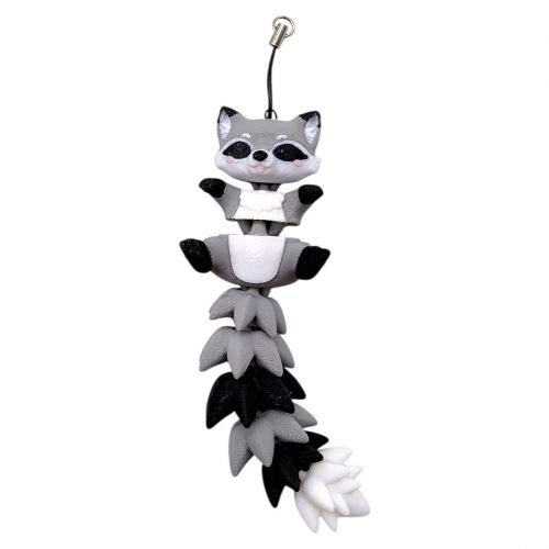 3D Брелоки FLEXI RACCOON LONG TAIL/ ЄНОТ ХВОСТИК KEYCHAIN, 3D друк  мініатюра фото 1