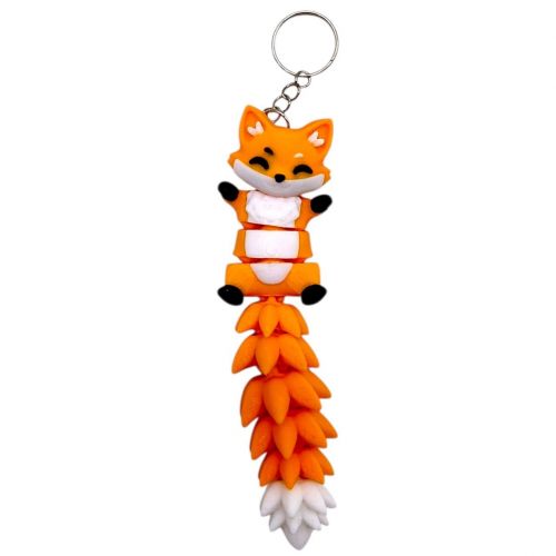 3D Брелоки FLEXI FOX LONG TAIL/ ЛИСИЧКА ХВОСТИК KEYCHAIN, 3D друк  мініатюра фото 1