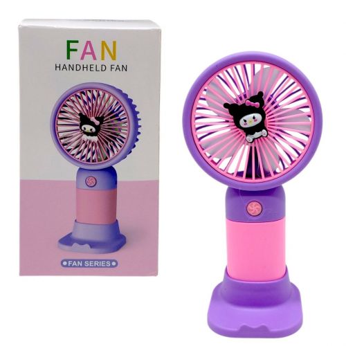 Вентилятор "Sanrio" Kuromi / Куроми, Аниме / Anime аккумулятор: 14.2V, USB, легкий корпус, низкий шум, подставка, в коробке (Фиолетовый) фото