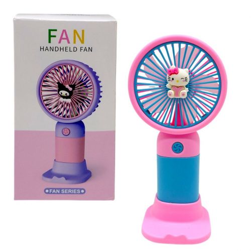 Вентилятор "Sanrio" Hello Kitty / Хелоу Китти, Аниме / Anime аккумулятор: 14.2V, USB, легкий корпус, низкий шум, подставка, в коробке (Розовая) фото